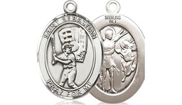 [8600SS] Sterling Silver Saint Sebastian Baseball Medal