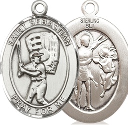 [8600SS] Sterling Silver Saint Sebastian Baseball Medal