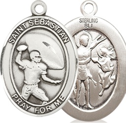 [8601SS] Sterling Silver Saint Sebastian Football Medal