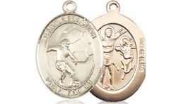 [8603GF] 14kt Gold Filled Saint Sebastian Soccer Medal