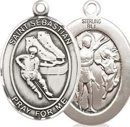 [8604SS] Sterling Silver Saint Sebastian Hockey Medal