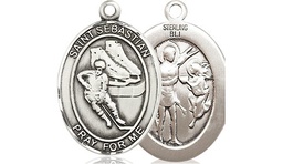 [8604SS] Sterling Silver Saint Sebastian Hockey Medal