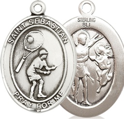 [8605SS] Sterling Silver Saint Sebastian Tennis Medal