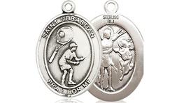 [8605SS] Sterling Silver Saint Sebastian Tennis Medal