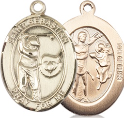 [8606GF] 14kt Gold Filled Saint Sebastian Golf Medal