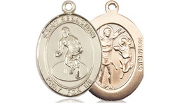 [8608GF] 14kt Gold Filled Saint Sebastian Wrestling Medal
