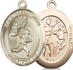 [8609GF] 14kt Gold Filled Saint Sebastian Track and Field Medal