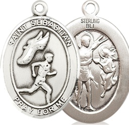 [8609SS] Sterling Silver Saint Sebastian Track and Field Medal