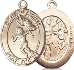 [8610GF] 14kt Gold Filled Saint Sebastian Track and Field Medal