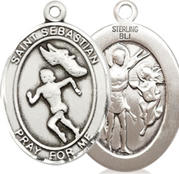 [8610SS] Sterling Silver Saint Sebastian Track and Field Medal