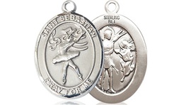 [8612SS] Sterling Silver Saint Sebastian Dance Medal