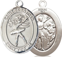 [8612SS] Sterling Silver Saint Sebastian Dance Medal