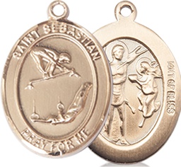 [8613GF] 14kt Gold Filled Saint Sebastian Gymnastics Medal