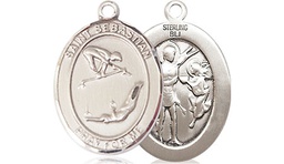 [8613SS] Sterling Silver Saint Sebastian Gymnastics Medal