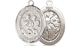 [8614SS] Sterling Silver Saint Sebastian Choir Medal