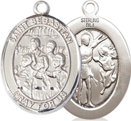 [8614SS] Sterling Silver Saint Sebastian Choir Medal