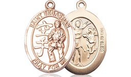 [8615GF] 14kt Gold Filled Saint Sebastian Karate Medal