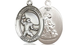 [8701SS] Sterling Silver Guardian Angel Football Medal