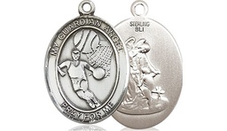 [8702SS] Sterling Silver Guardian Angel Basketball Medal