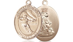 [8704GF] 14kt Gold Filled Guardian Angel Hockey Medal