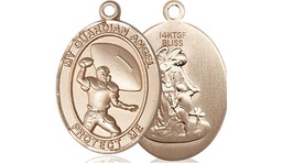 [8710GF] 14kt Gold Filled Guardian Angel Track&amp;Field Medal