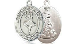 [8712SS] Sterling Silver Guardian Angel Dance Medal