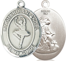 [8712SS] Sterling Silver Guardian Angel Dance Medal