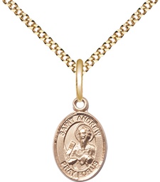 [9000GF/18G] 14kt Gold Filled Saint Andrew the Apostle Pendant on a 18 inch Gold Plate Light Curb chain