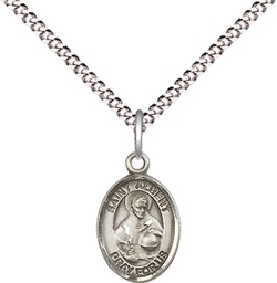 [9001SS/18S] Sterling Silver Saint Albert the Great Pendant on a 18 inch Light Rhodium Light Curb chain