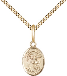 [9004GF/18G] 14kt Gold Filled Saint Anthony of Padua Pendant on a 18 inch Gold Plate Light Curb chain