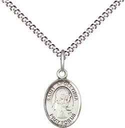 [9005SS/18S] Sterling Silver Saint Apollonia Pendant on a 18 inch Light Rhodium Light Curb chain