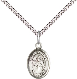 [9009SS/18S] Sterling Silver Saint Boniface Pendant on a 18 inch Light Rhodium Light Curb chain