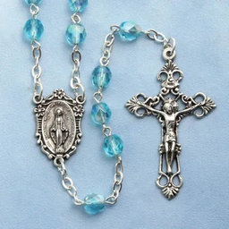 [307/AQ] Birthstone Rosary Aqua 6mm