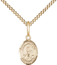 [9013GF/18G] 14kt Gold Filled Saint Benjamin Pendant on a 18 inch Gold Plate Light Curb chain
