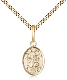 [9014GF/18G] 14kt Gold Filled Saint Catherine of Siena Pendant on a 18 inch Gold Plate Light Curb chain