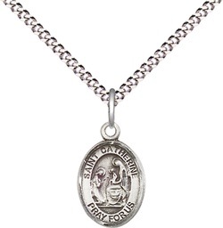 [9014SS/18S] Sterling Silver Saint Catherine of Siena Pendant on a 18 inch Light Rhodium Light Curb chain