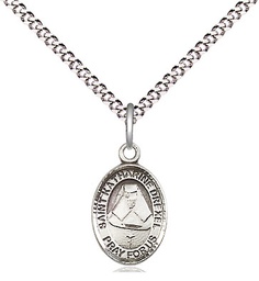 [9015SS/18S] Sterling Silver Saint Katharine Drexel Pendant on a 18 inch Light Rhodium Light Curb chain