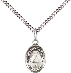 [9015SS/18S] Sterling Silver Saint Katharine Drexel Pendant on a 18 inch Light Rhodium Light Curb chain