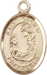[9016GFY] 14kt Gold Filled Saint Cecilia Medal