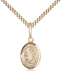 [9016GF/18G] 14kt Gold Filled Saint Cecilia Pendant on a 18 inch Gold Plate Light Curb chain