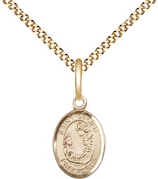 [9016GF/18G] 14kt Gold Filled Saint Cecilia Pendant on a 18 inch Gold Plate Light Curb chain