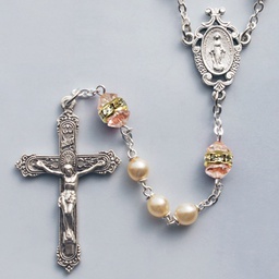 [41298/RZ] Rose Zircon Birthstone Rosary