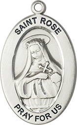 [11095SS] Sterling Silver Saint Rose of Lima Medal