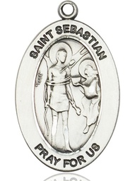 [11100SS] Sterling Silver Saint Sebastian Medal