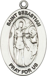 [11100SS] Sterling Silver Saint Sebastian Medal