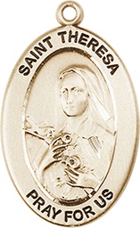 [11106GF] 14kt Gold Filled Saint Theresa Medal