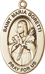 [11208GF] 14kt Gold Filled Saint Maria Goretti Medal