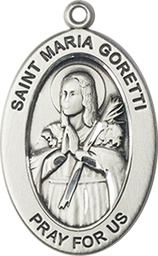 [11208SS] Sterling Silver Saint Maria Goretti Medal