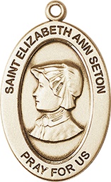 [11224GF] 14kt Gold Filled Saint Elizabeth Ann Seton Medal