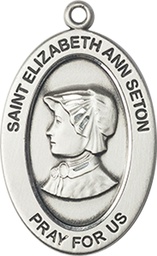 [11224SS] Sterling Silver Saint Elizabeth Ann Seton Medal